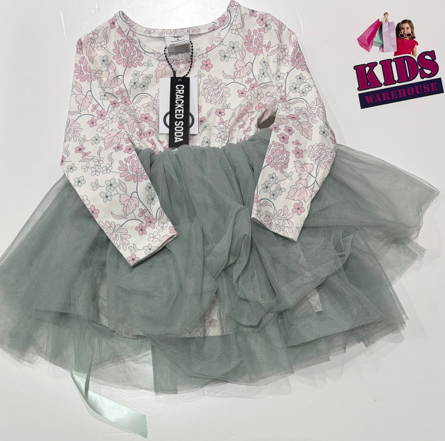 Not Used Cracked Soda White, Floral Dress Size 2
