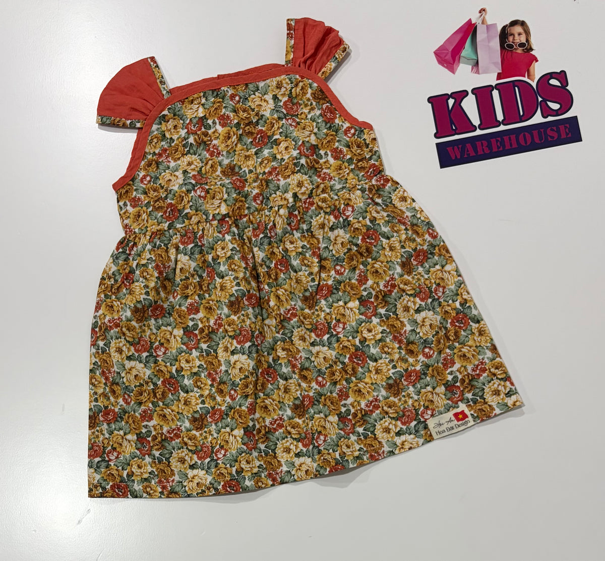 Orange, Floral Print Dress Size 2