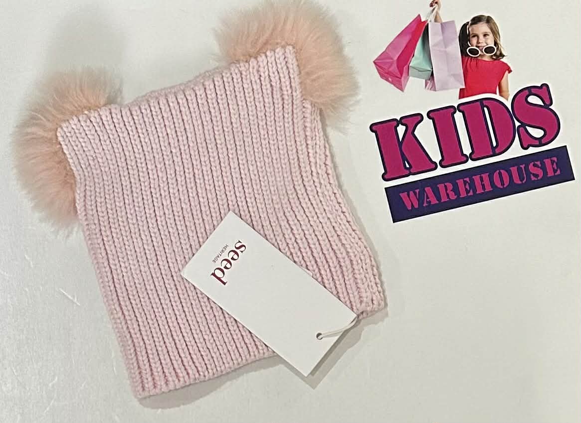 NEW Seed Heritage Pink Square Polm Polm Beanie (Child)