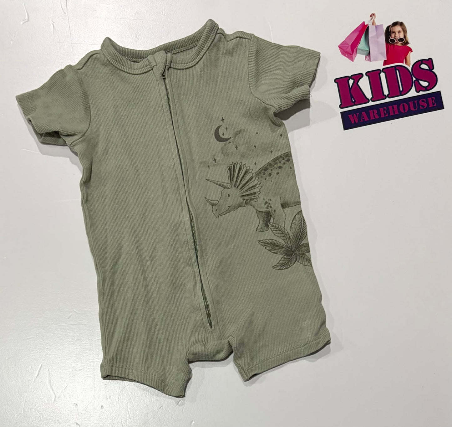 Cotton On Green Bodysuit With Dinosaur Print Size 00