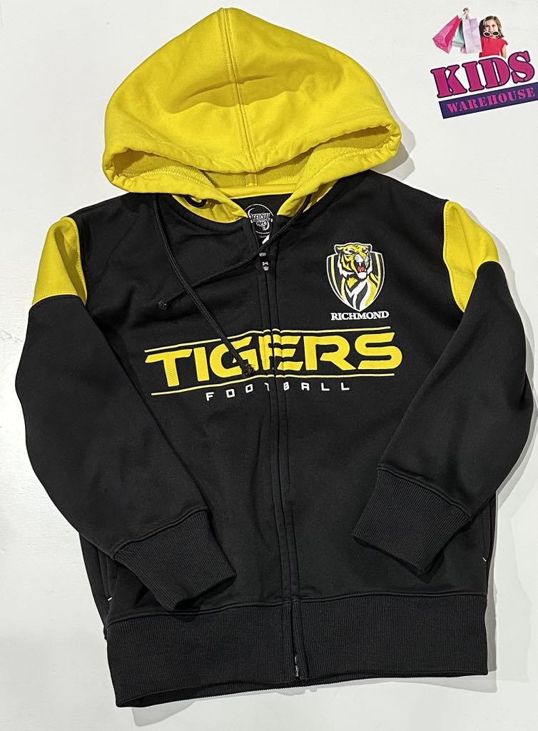 Official AFL Yellow & Black Richmond Hoodie Size 8