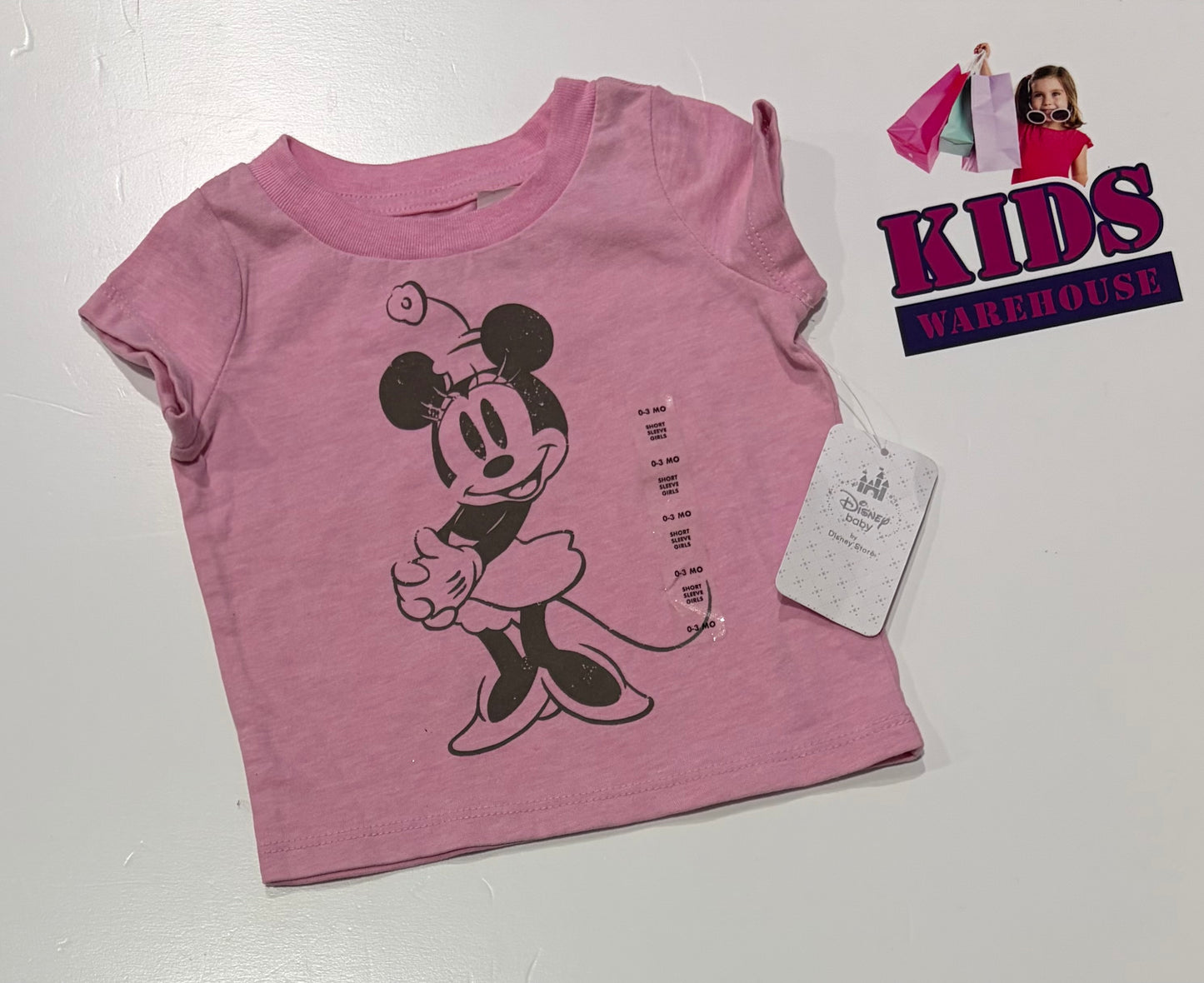 Not Used Disney Pink, Minnie Mouse Print Top Size 000