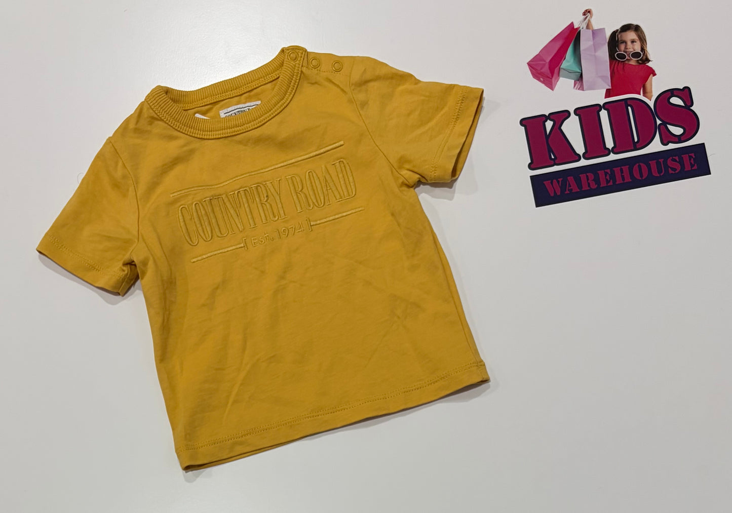 Country Road Yellow, Logo Print Top Size 00
