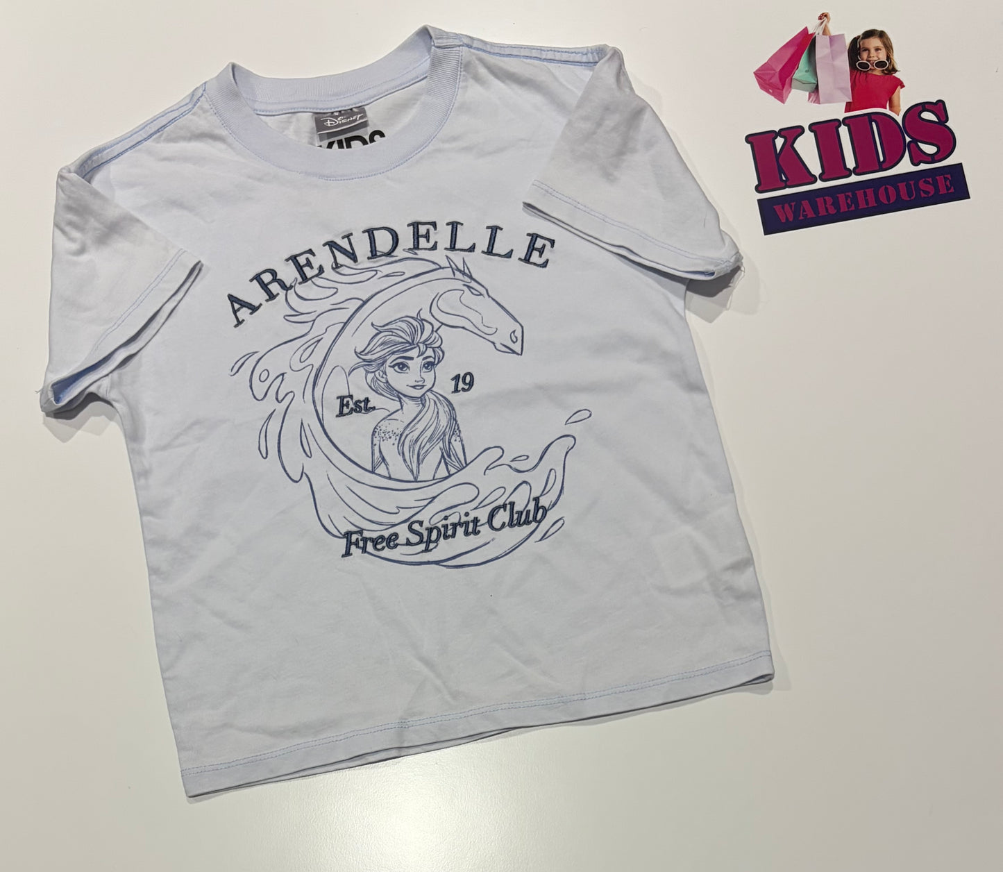 Disney X Cotton On Light Blue, Elsa Print Top Size 5