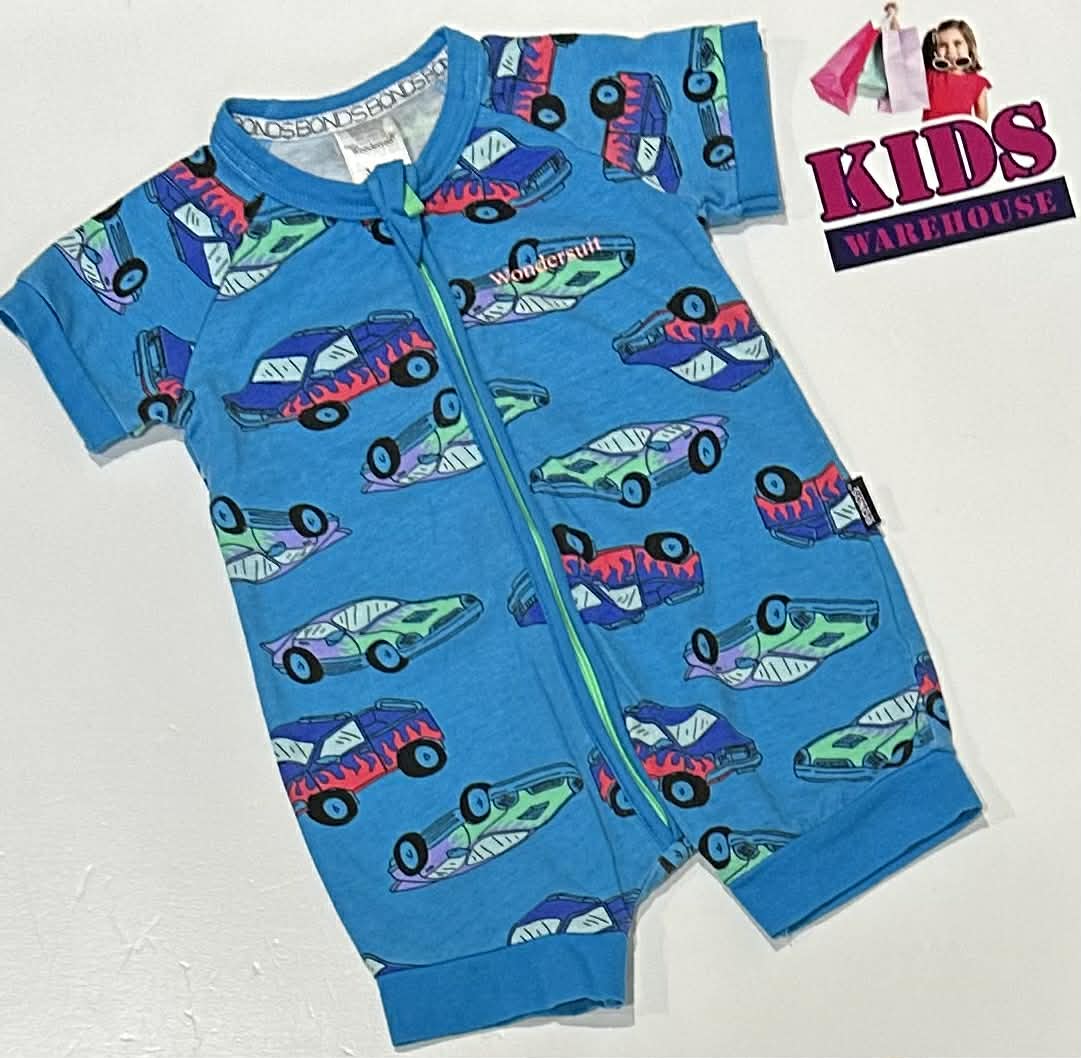 Bonds Blue Jumpsuit With Car Pattern Size 00