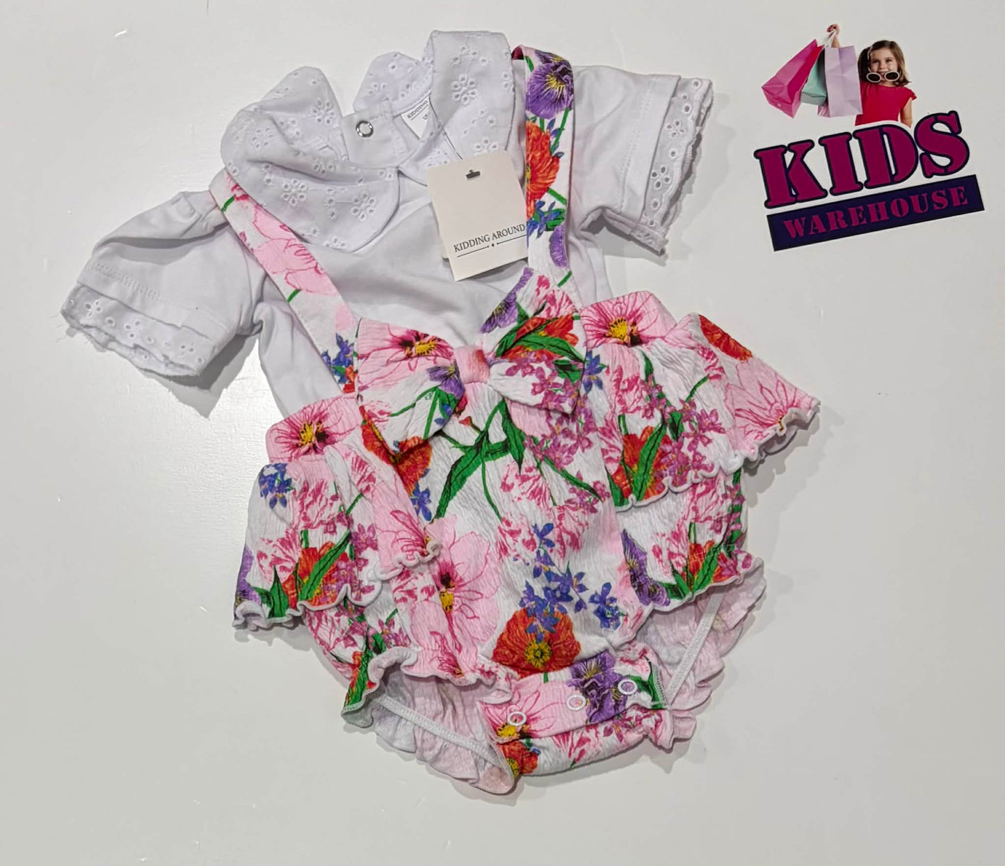 Kidding Around White & Pink 2 Piece Set Size 00