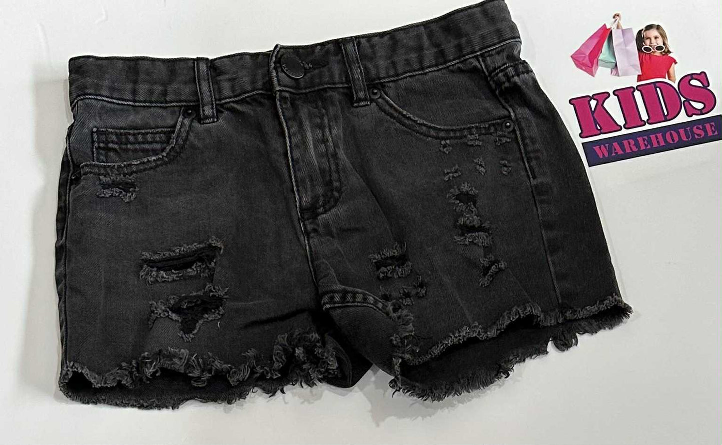Decjuba Kids Black Denim Shorts Size 10