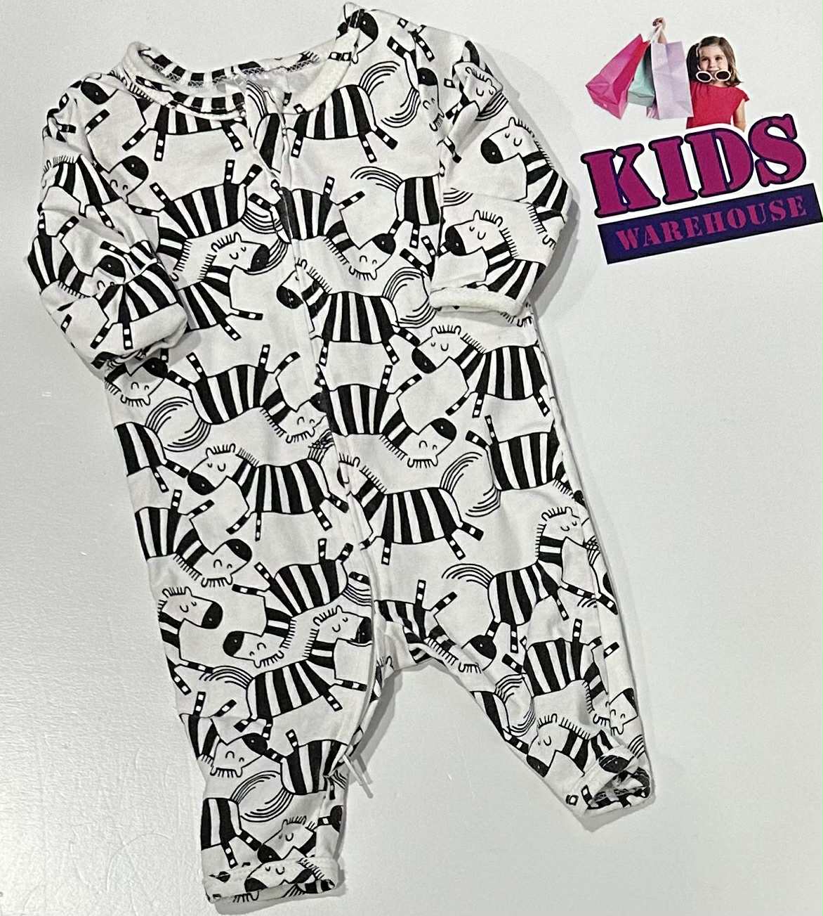 Dymples White Jumpsuit With Zebra Pattern Size 0000