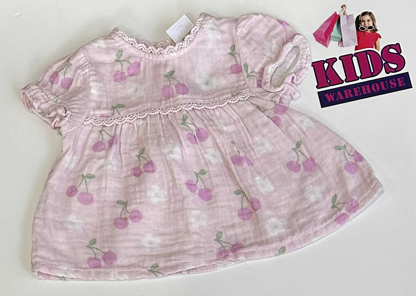 Sprout Pink Dress With Cherry Pattern Size 00