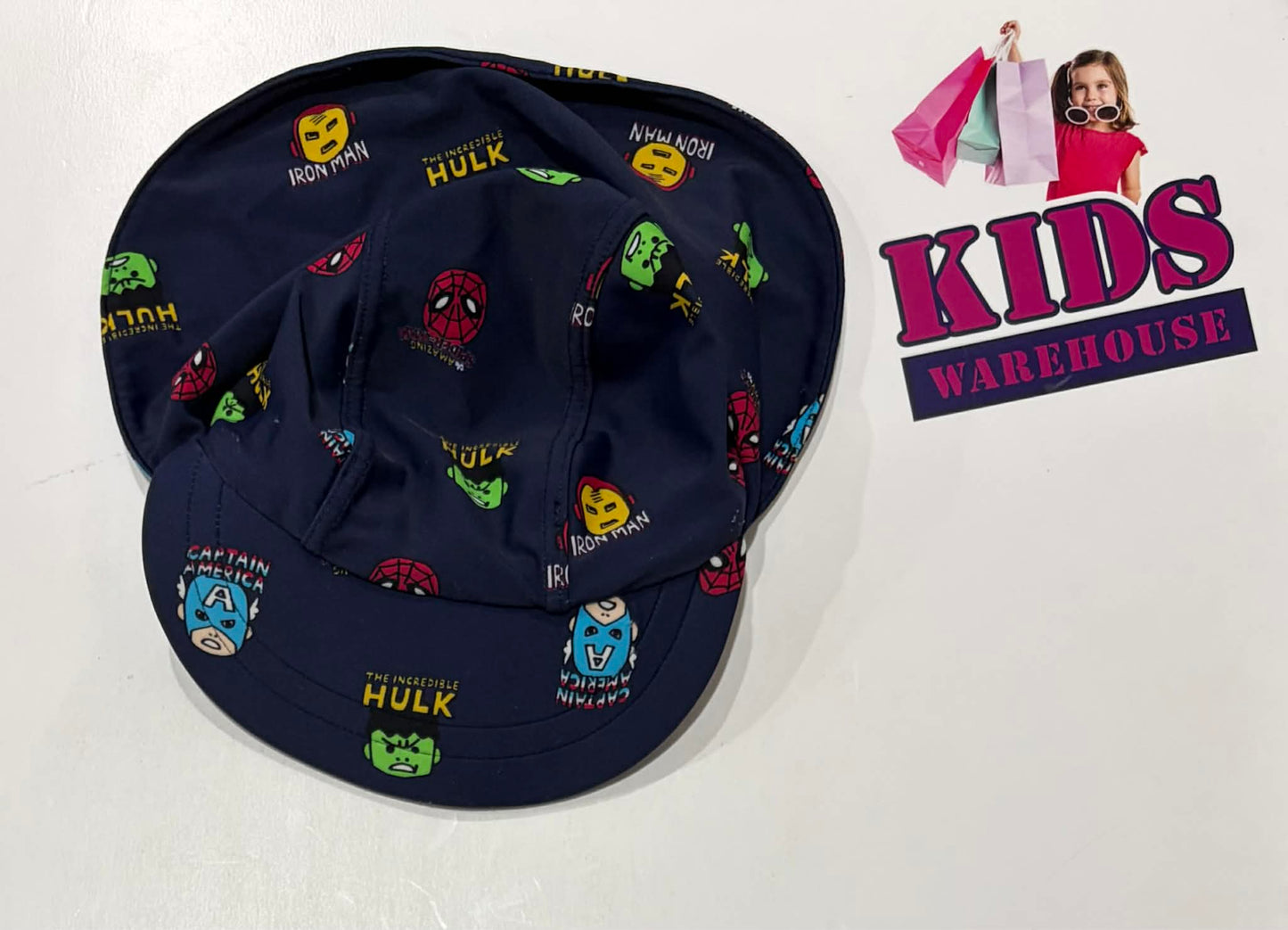 Marvel Characters Print Navy Blue Swim Hat Size 0 (6-12 Months) (Baby)