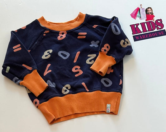 Lilly + Sid Navy Letter Print Jumper Size 1
