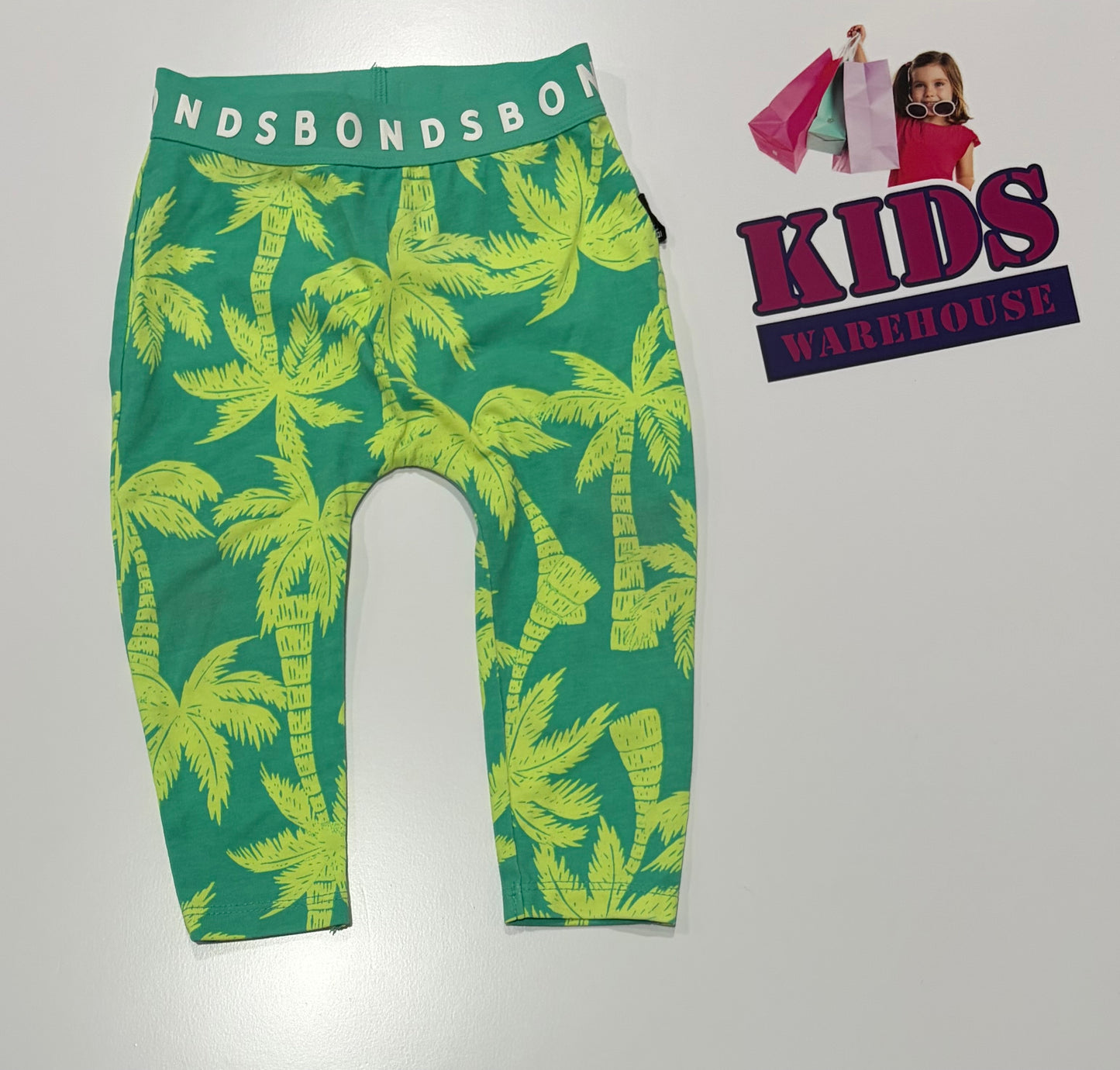Bonds Green, Yellow Palm Tree Print Pants Size 0