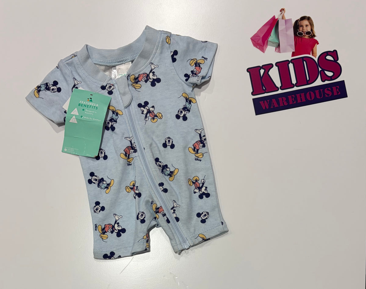 Not Used Disney Blue, Mickey Mouse Print Jumpsuit Size 00000