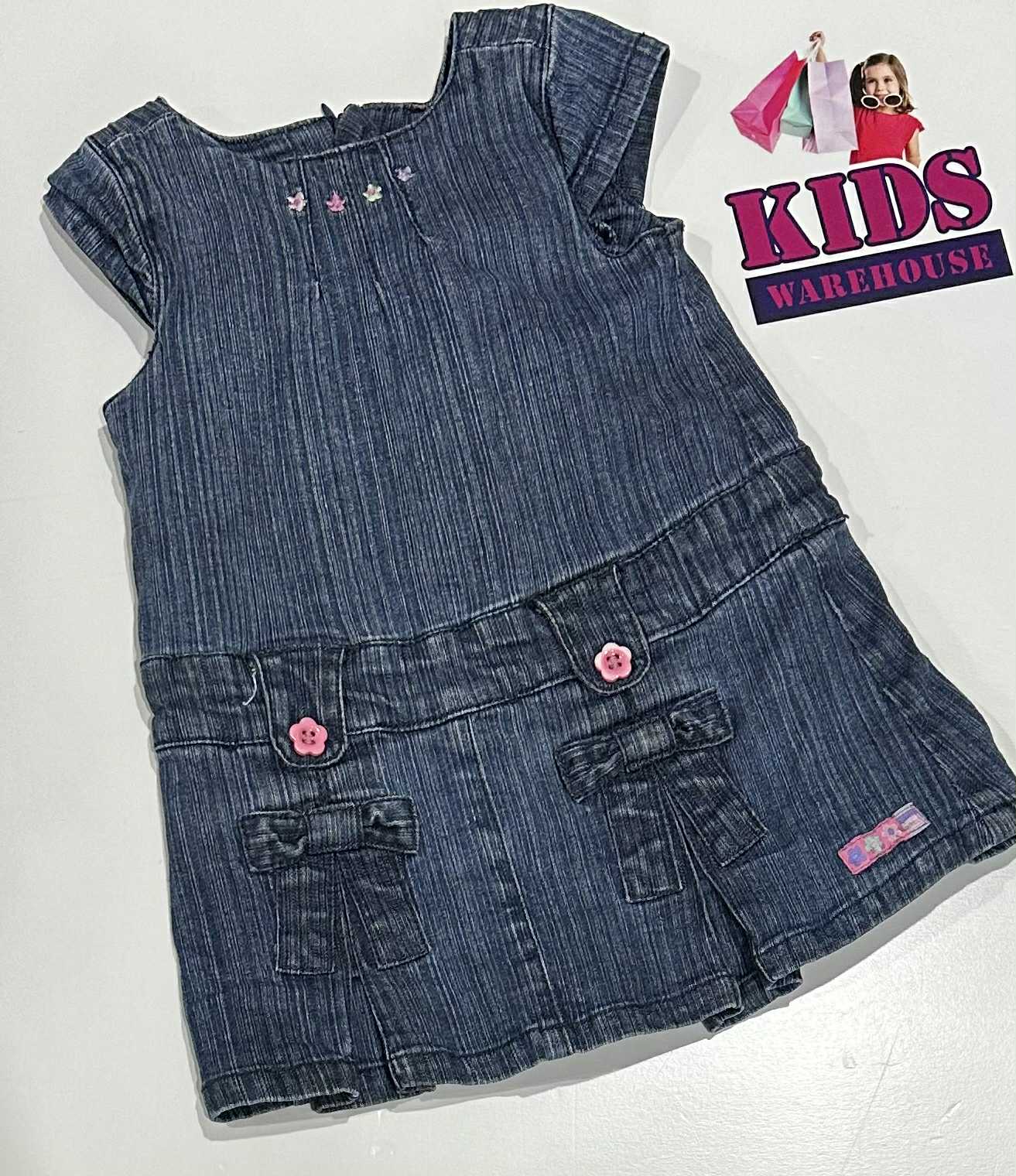 Sprout Blue Denim Dress With Pink Buttons Size 0