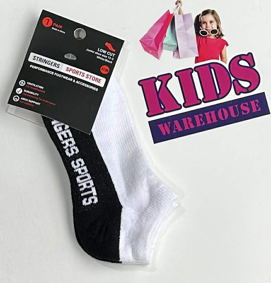 NEW Stringers Sports Low Cut Socks Size 13-3 (Older Child) RRP $7.95