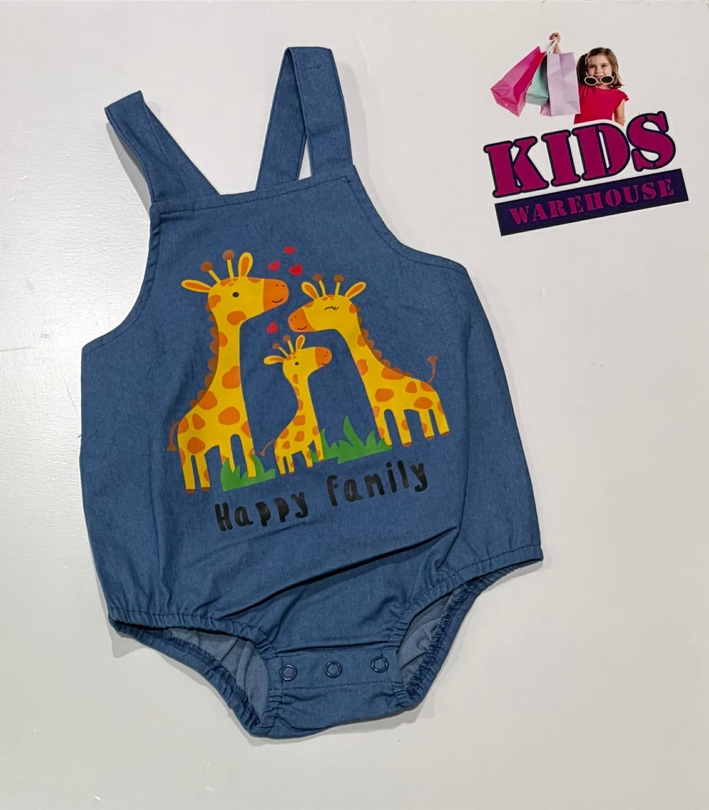 PatPat Blue Bodysuit With Giraffe Print Size 00
