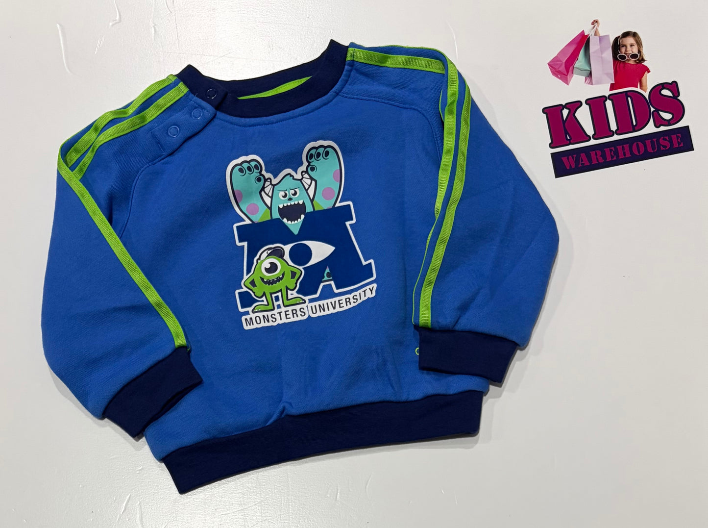 Not Used Adidas Blue, Green Monsters University Print Sweater Size 0