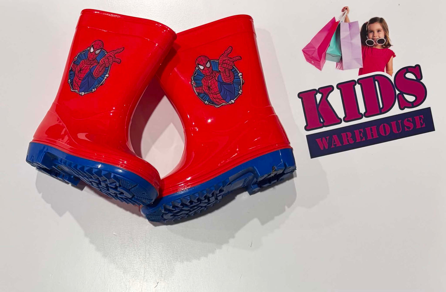 Marvel Spiderman Red, Blue Rainboots Size 8 (Child)