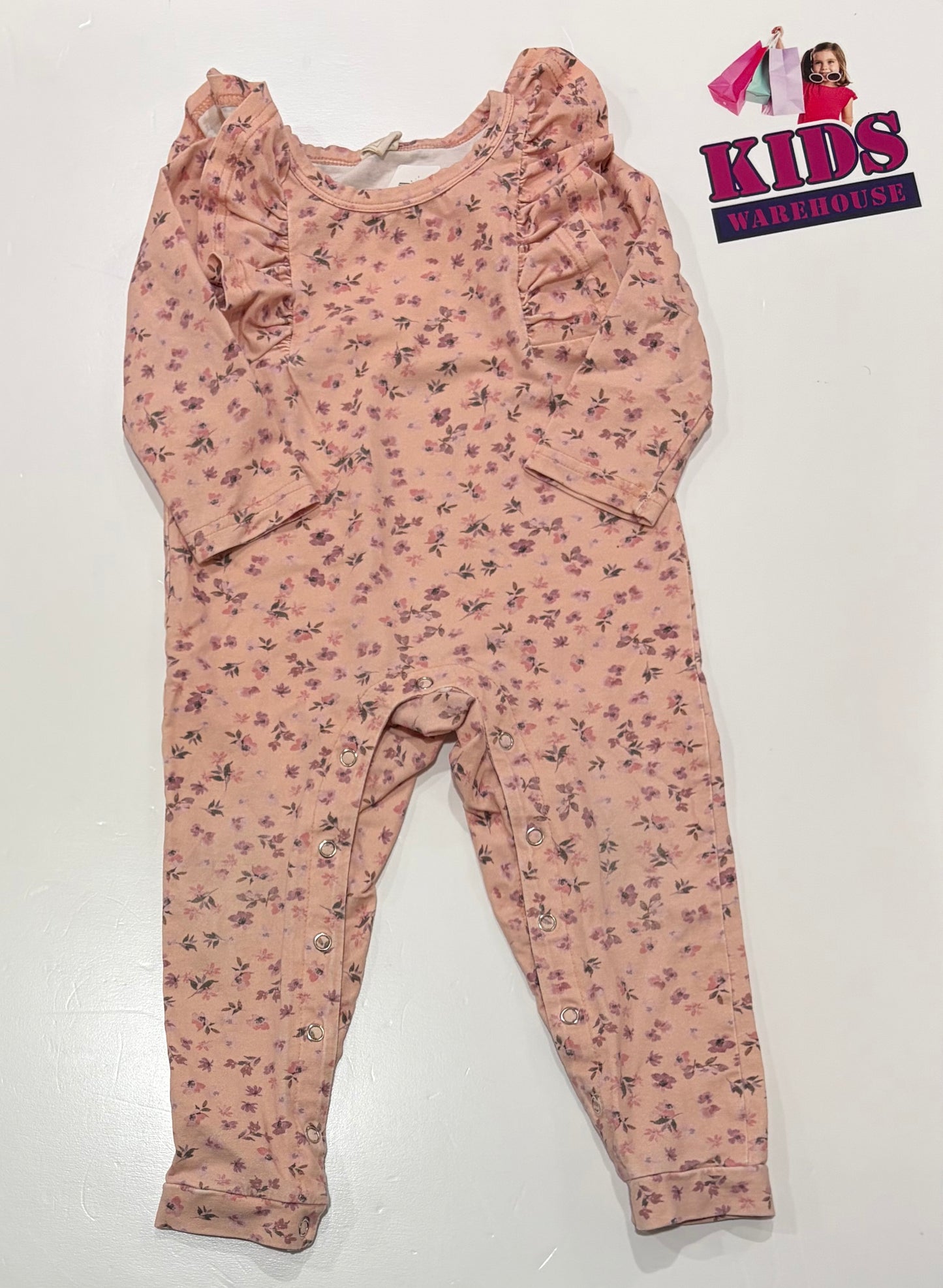 With Love For Kids Pink, Floral Print Jumpsuit Size 1