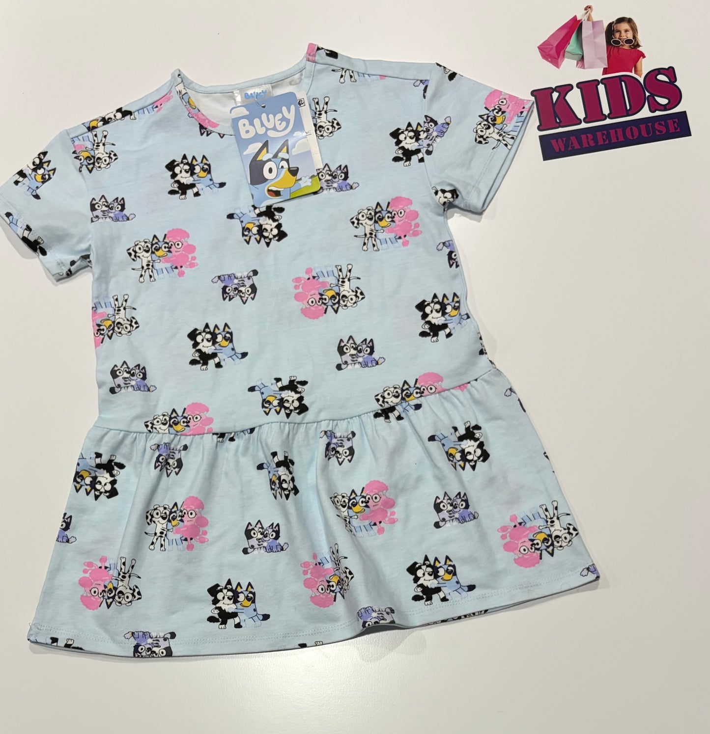 Not Used Bluey Blue, Characters Print Dress Size 4
