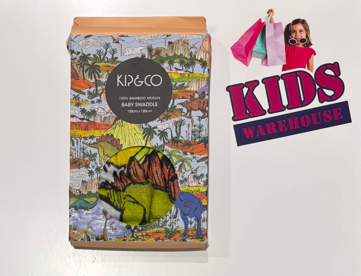 Kip & Co Dinosaur Themed Muslin Baby Swaddle