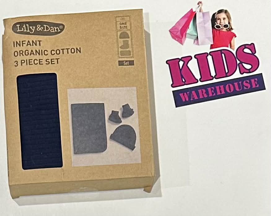 NEW Lily & Dan Infant Organic Cotton 3 Piece Set Size 0-12 Months