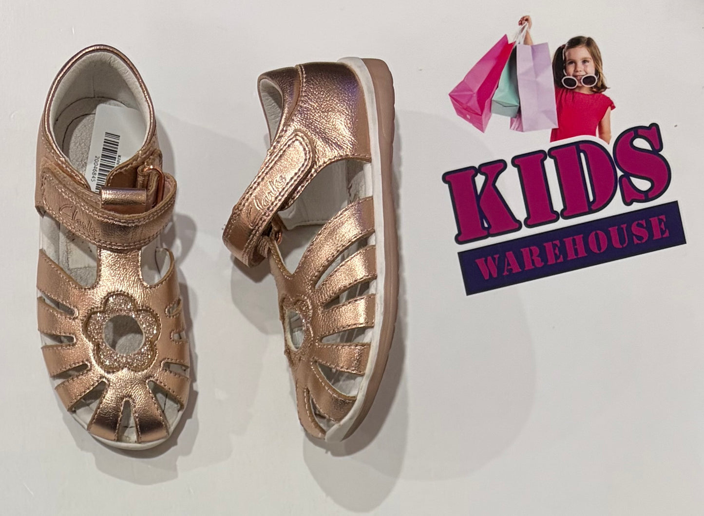 Clarks Premium Rose Gold Leather Sandles Size US6.5/UK6