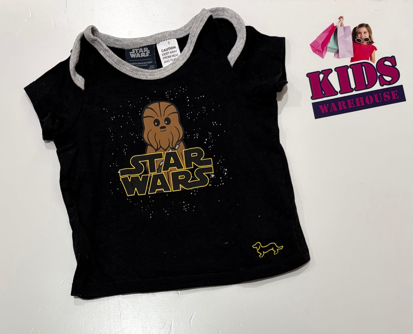 Star Wars Black, Chewbacca Print Shirt Size 0