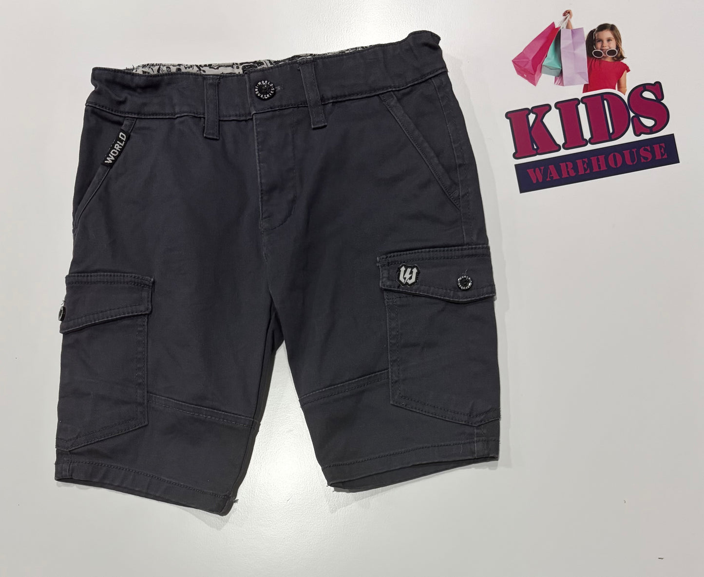 World Industries Grey Cargo Shorts Size 7