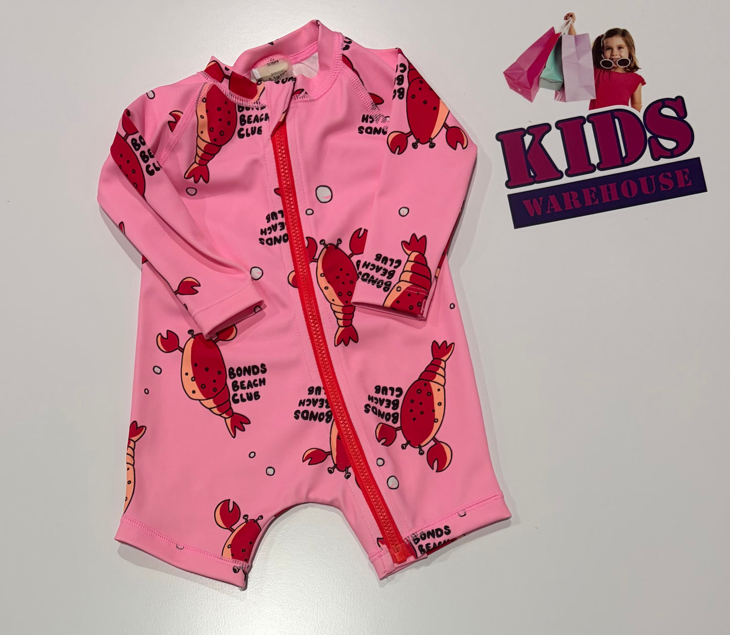 Bonds Pink, Red Lobster Print Size 000