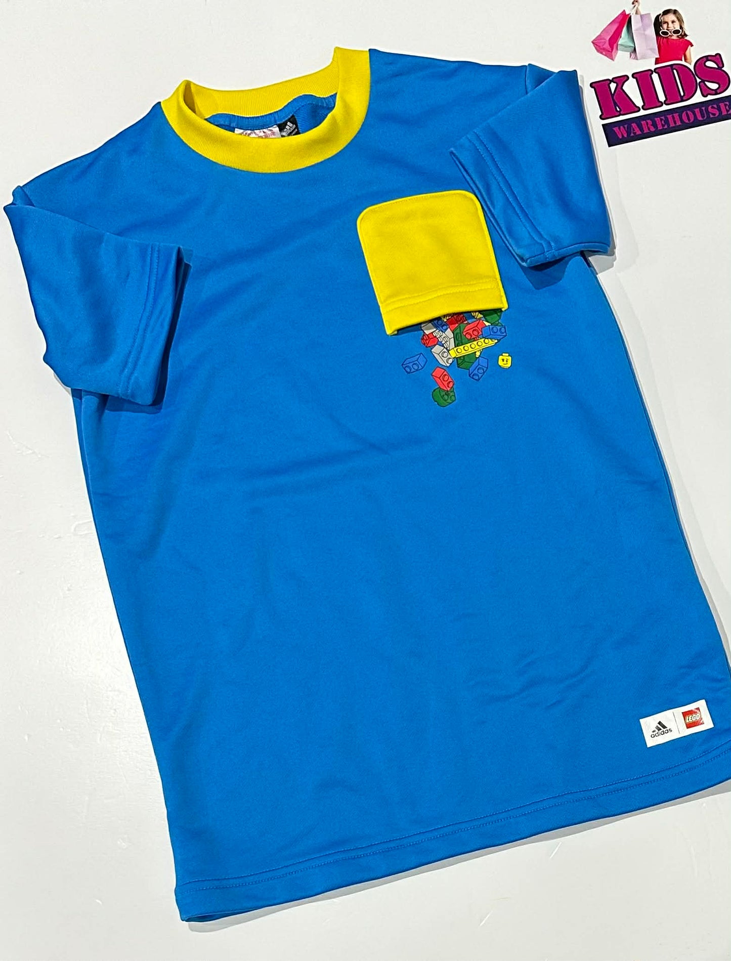 Adidas Blue & Yellow Lego Top Size 9-10