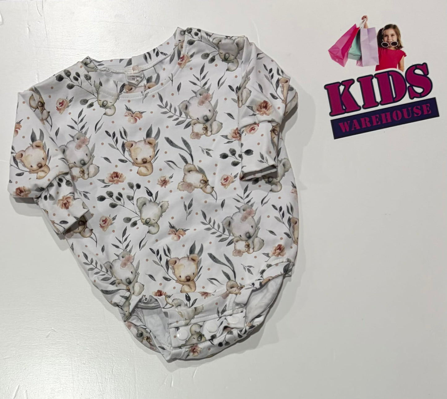 Little Touch Of Joy White Bodysuit With Koala Pattern Size 0000