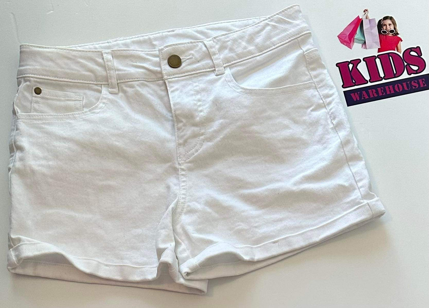 White Denim Shorts Size 12