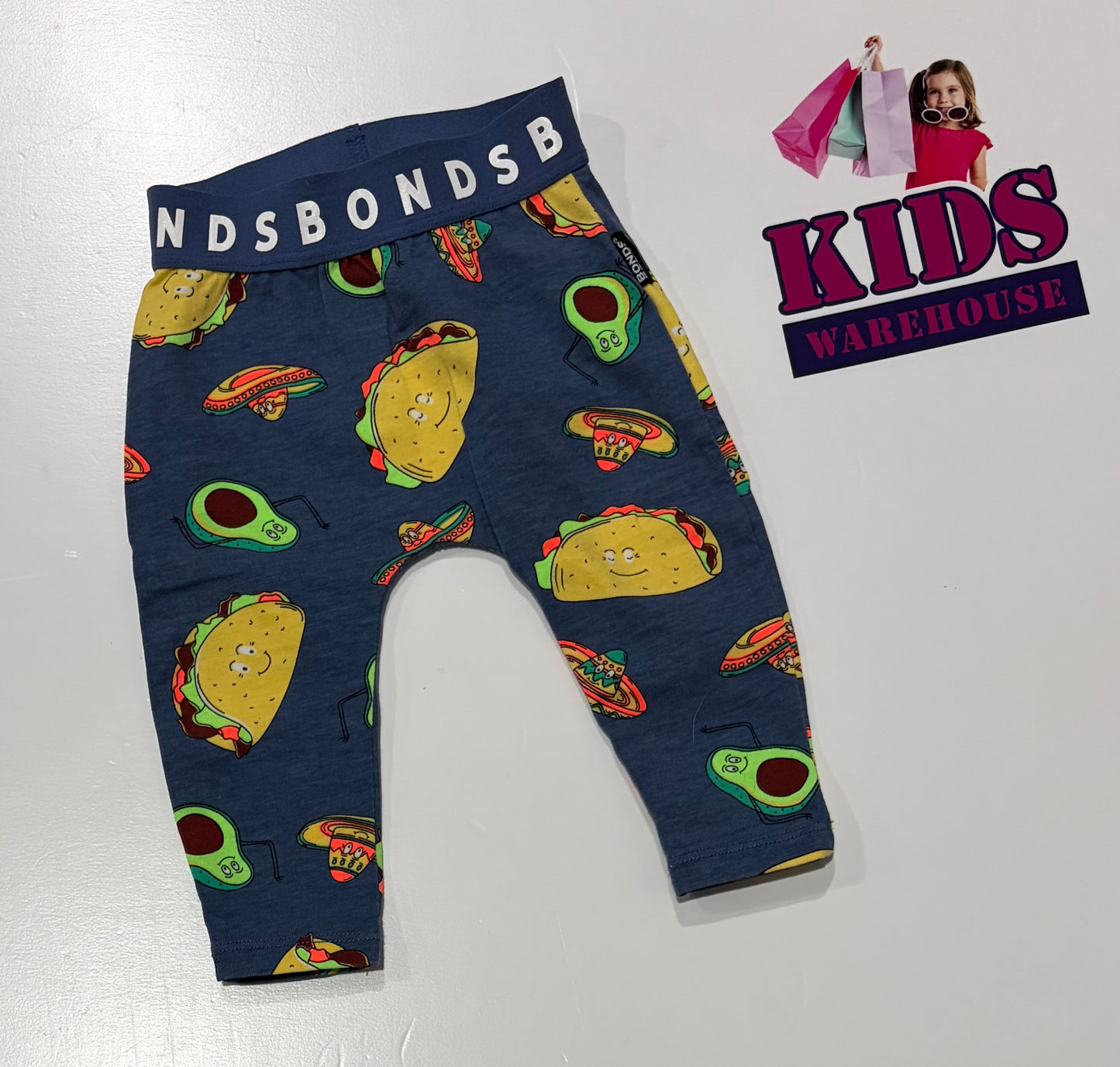 Bonds Navy Blue, Taco Print Pants Size 000