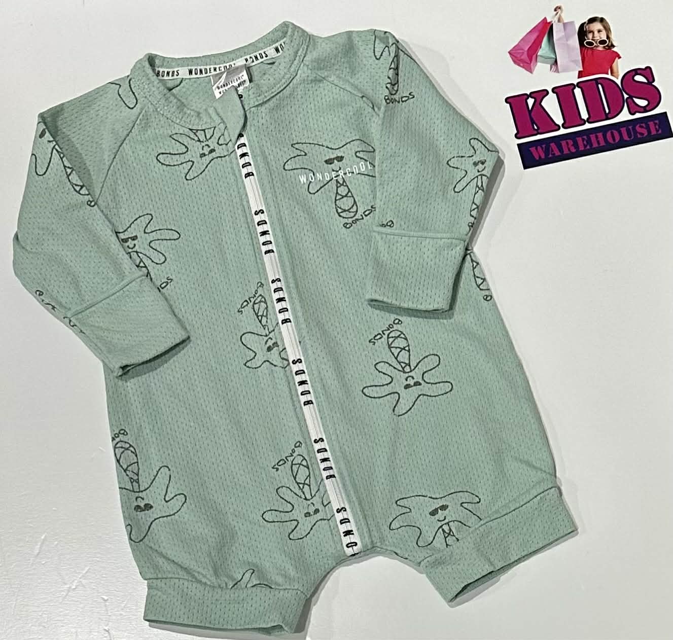 Bonds Green Wondersuit With Cool Tree Pattern Size 00