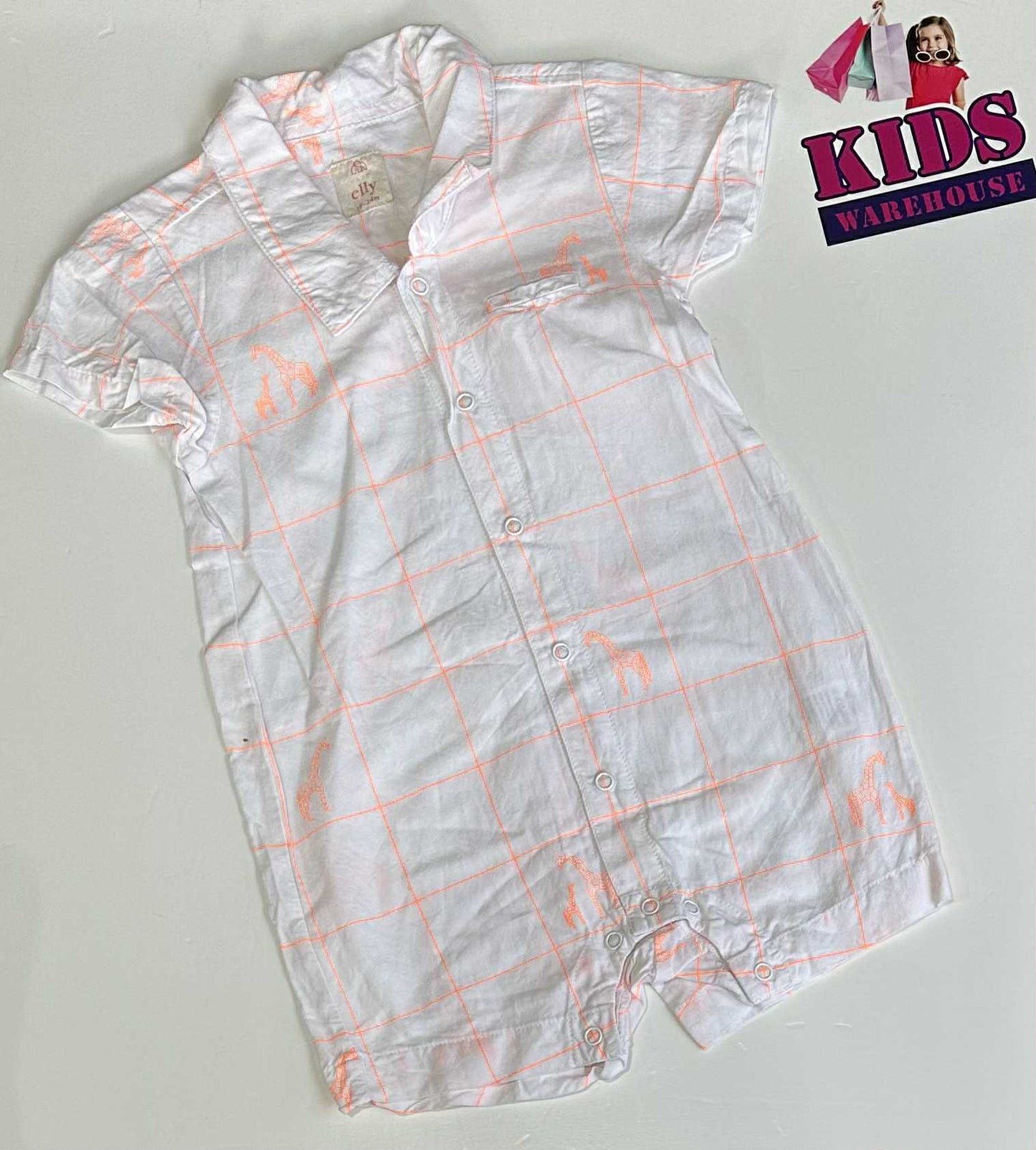 Baby Elly White & Orange Bodysuit Size 1