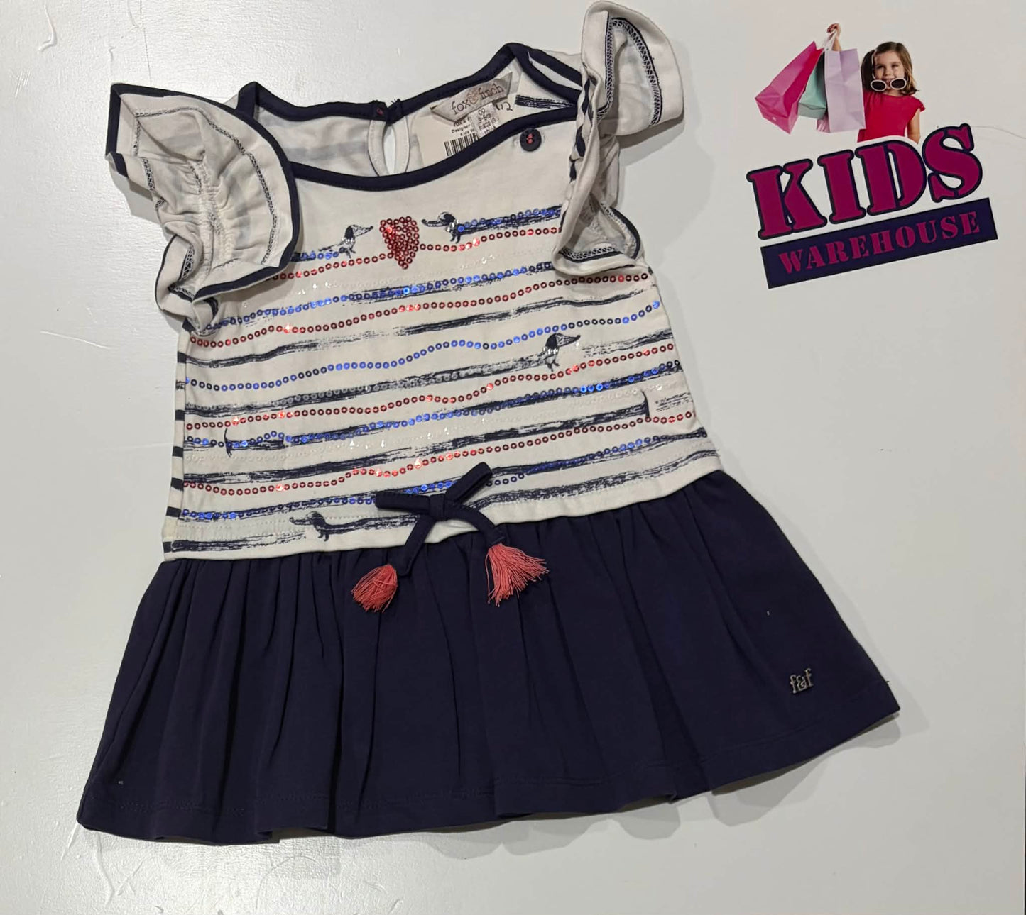 Fox & Finch Purple & White Dress Size 00