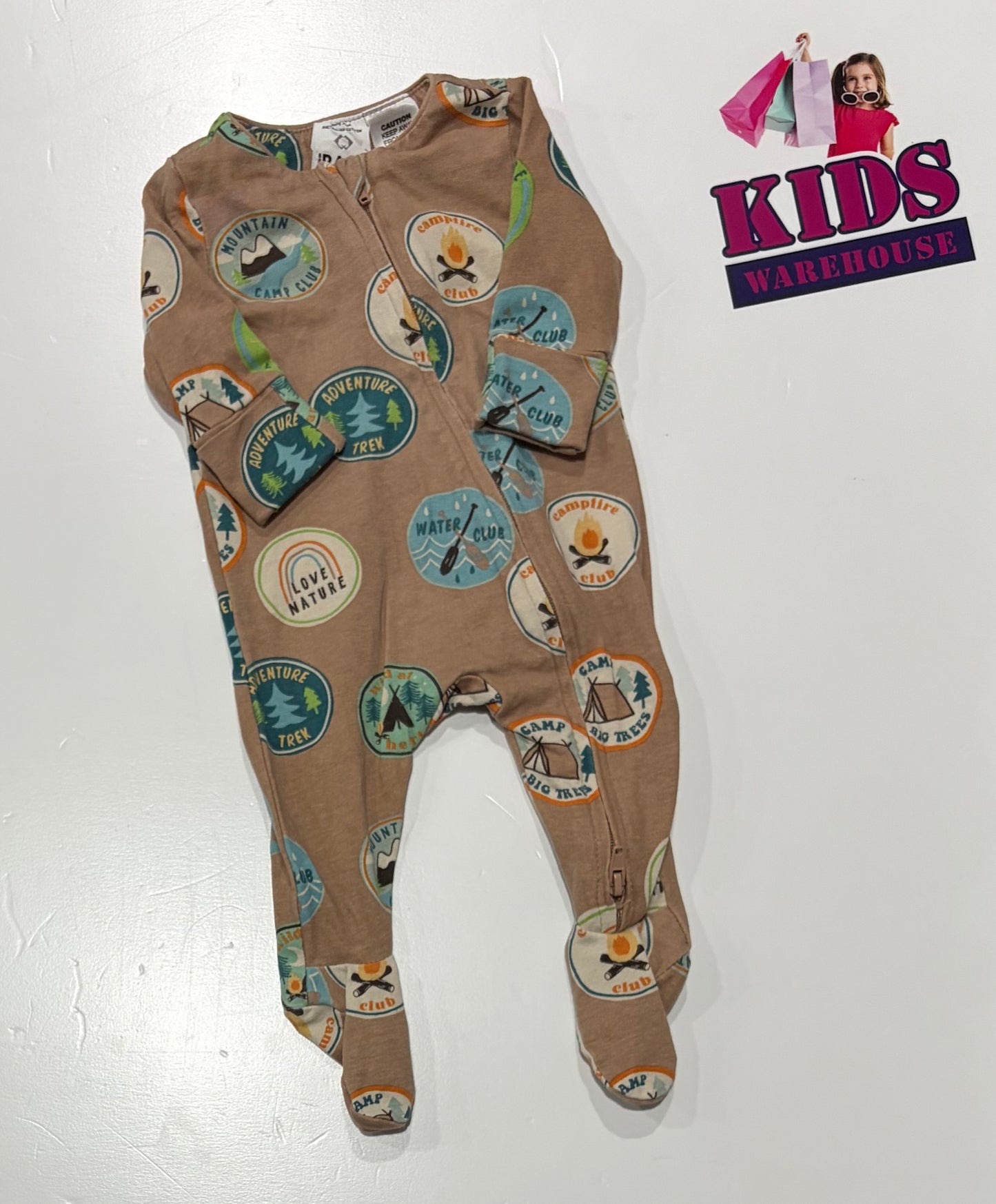 Cotton On Brown, Club Badges Print Jumpsuit Size 0000