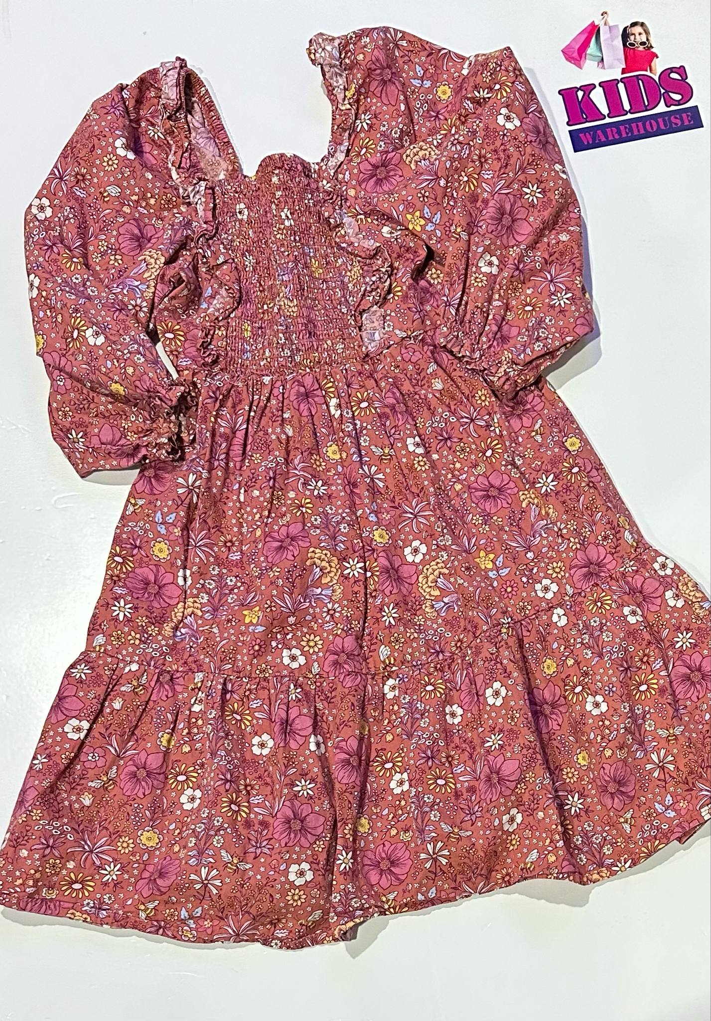 Cotton On Red Dress With Flower Pattern Size 5