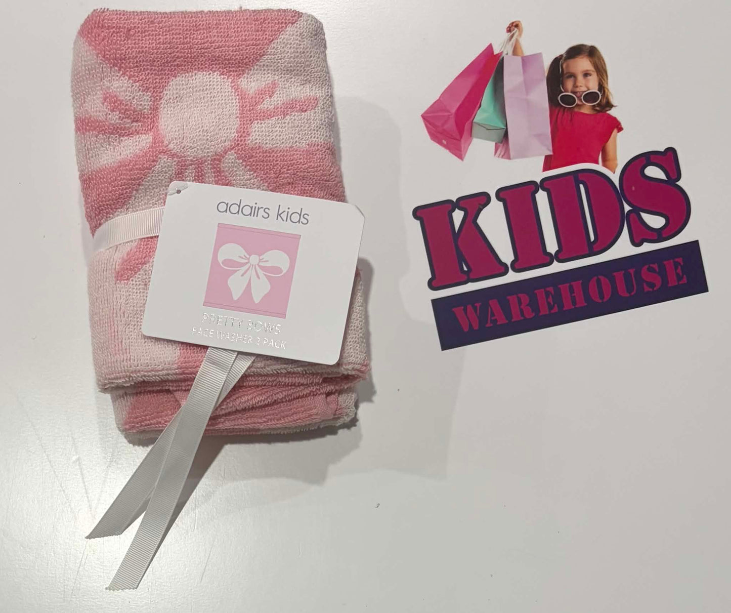 Not Used Adairs Kids 2 Pack Pink Face Washers