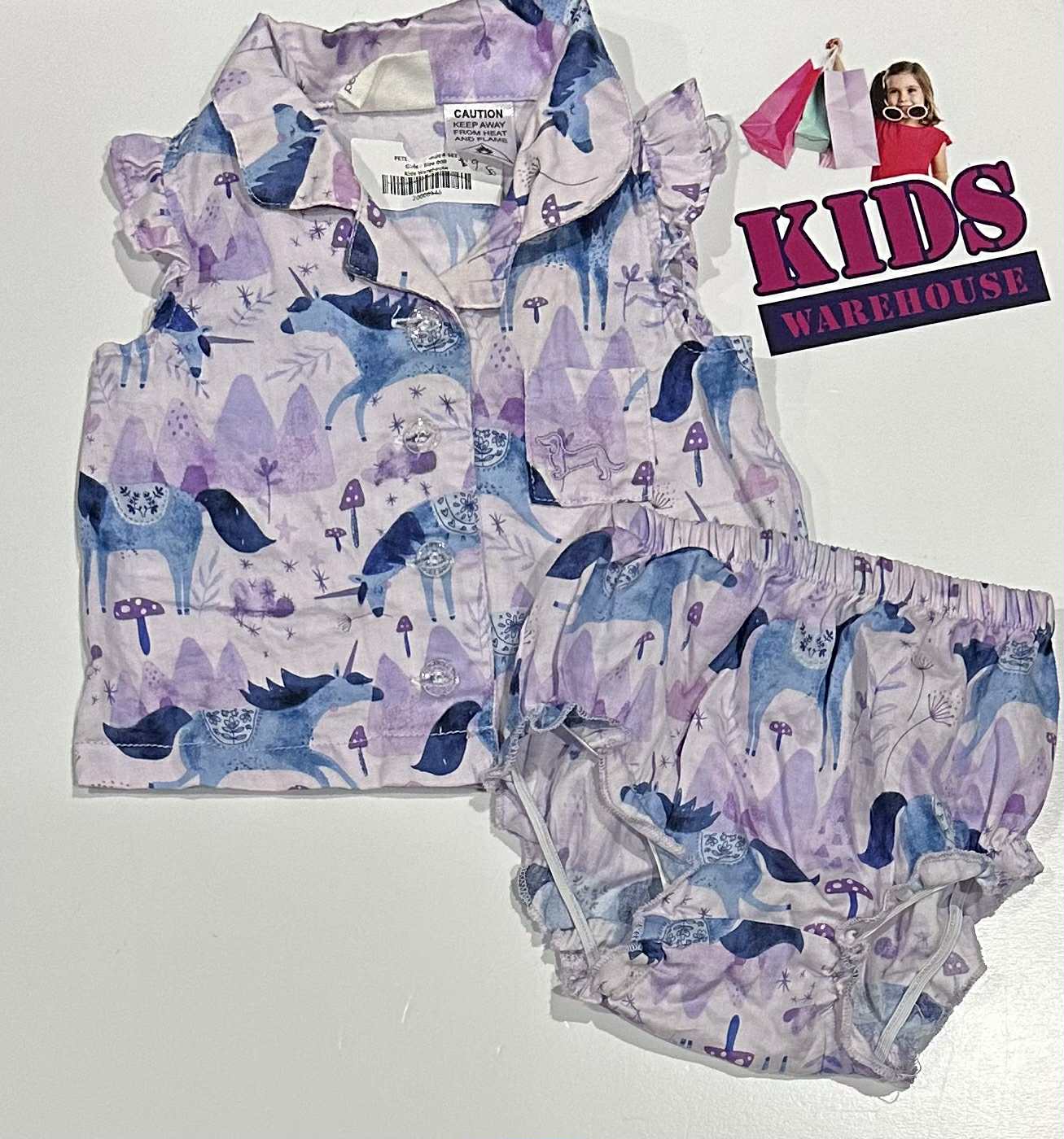 Peter Alexander Purple & Blue 2 Piece Set With Horse Pattern Size 000