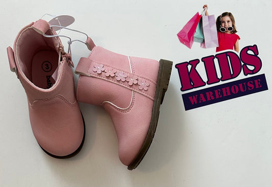 New Pink Zip Up Boots Size 3 (Toddler)