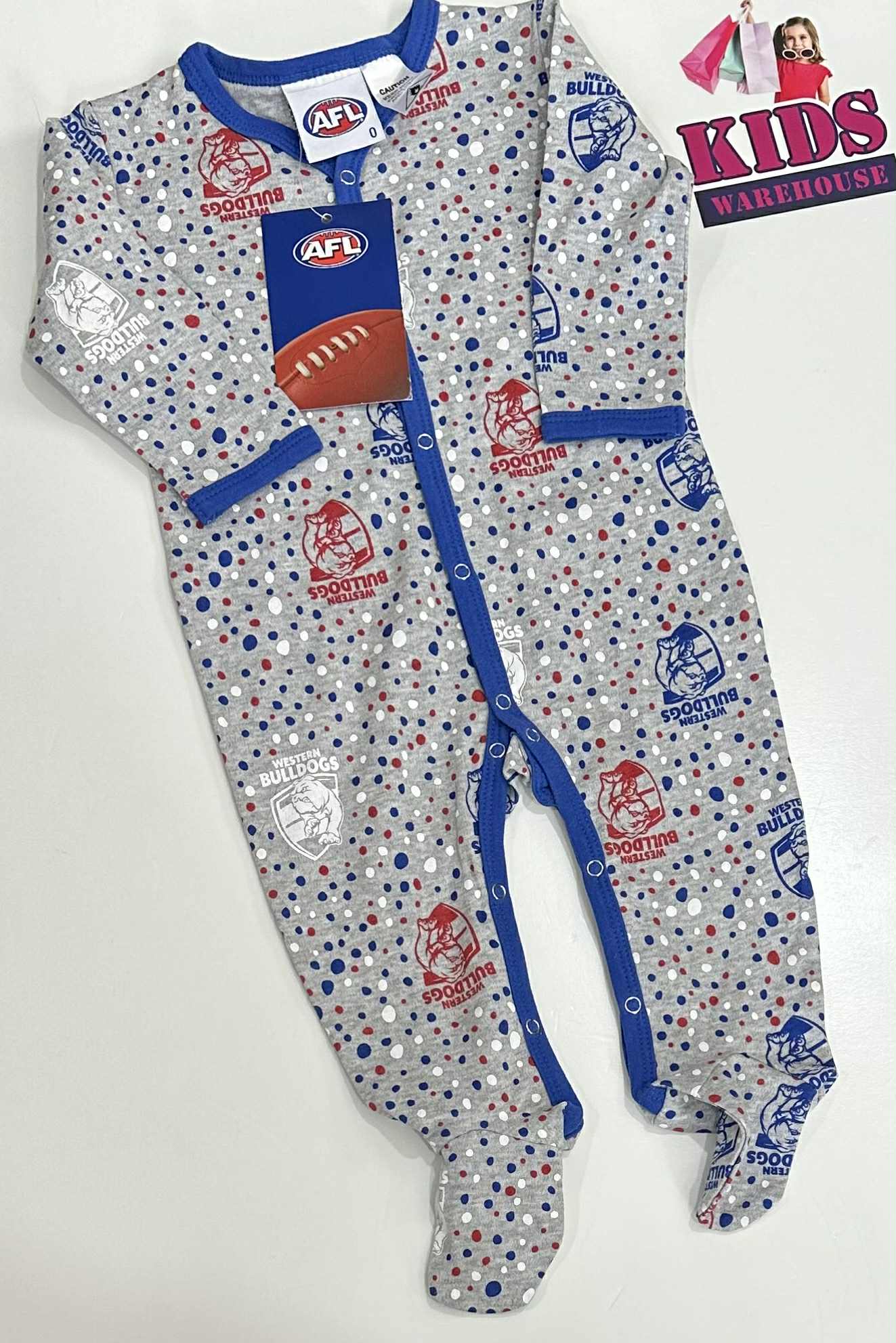 New AFL Grey & Blue Bulldogs Jumpsuit Size 0