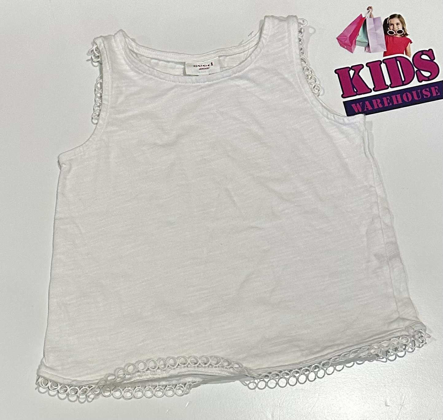 Seed Heritage White Sleeveless Top Size 4