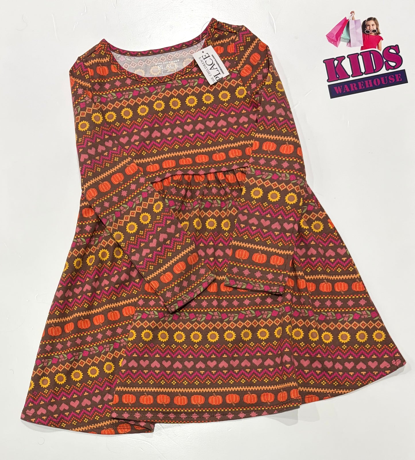 The Children's Place Brown, Pumpkin Print Size 4