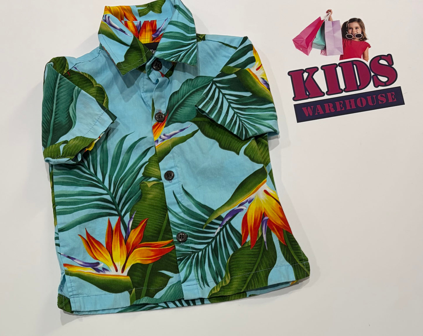 Kai-VeiKau Blue, Leaf Print Top Size 0