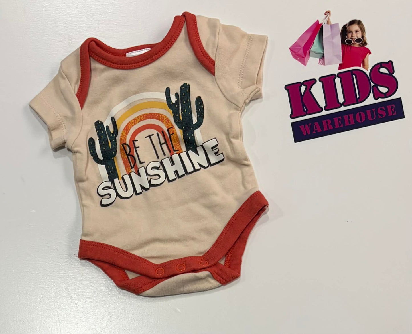 Premmie Baby Berry Cream & Orange Bodysuit Size 00000