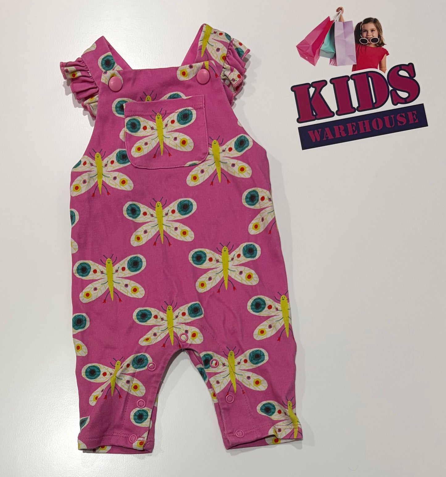 Gorman Kids Pink, Butterfly Playsuit Size 0000