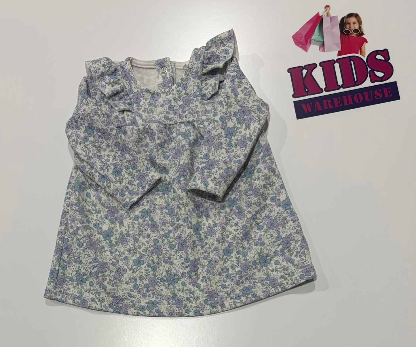 Tu White, Blue, Purple Floral Print Dress Size 000