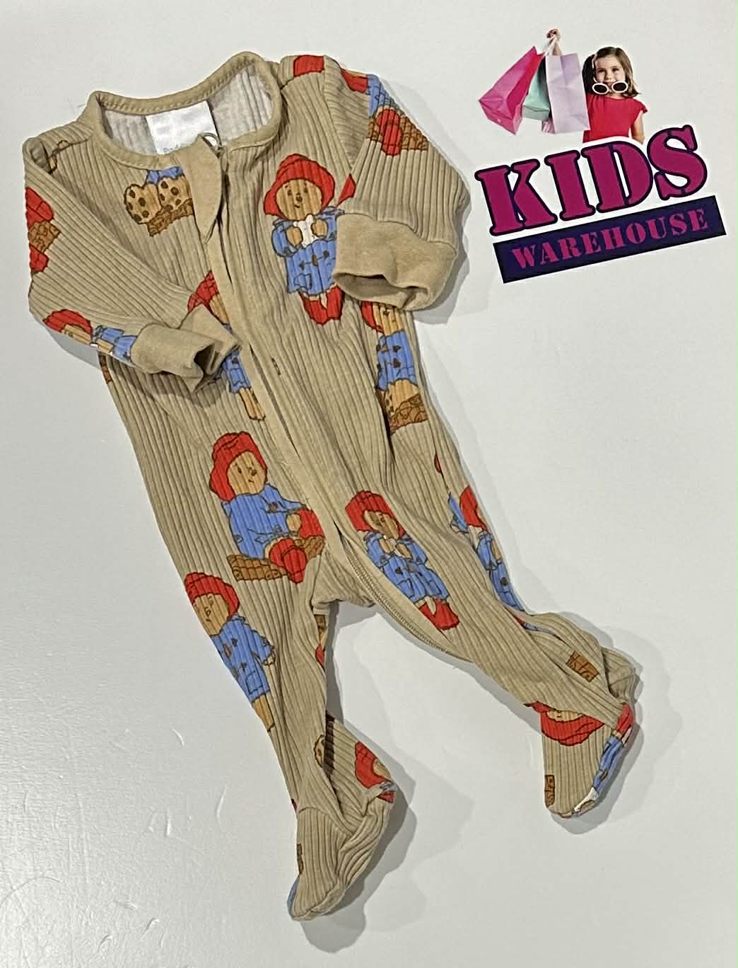 Premmie Paddington Brown Jumpsuit With Bear Pattern Size 00000